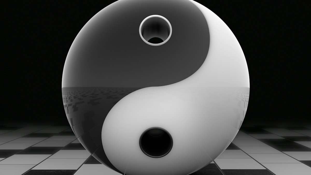白と黒の太極図の球